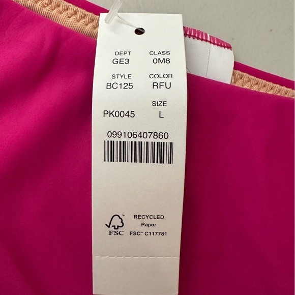 J.Crew Curved-Waist Cheeky Bikini Bottom in Fuchsia Pink Size Large - Picture 3 of 7